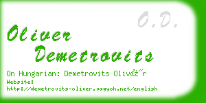 oliver demetrovits business card